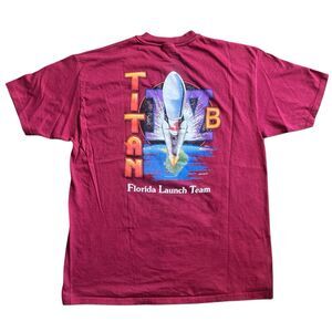 Vtg 90s Titan IV Rocket T-Shirt Flordia Launch Team Sz XL